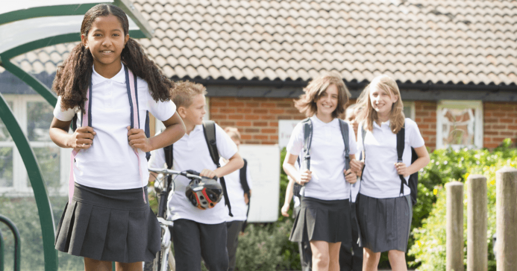 Happy school children